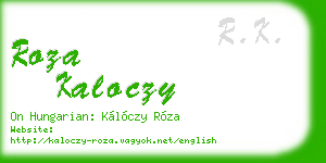 roza kaloczy business card