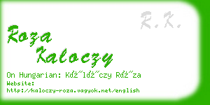 roza kaloczy business card